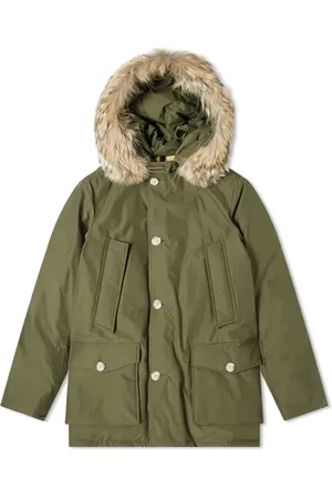 Woolrich Jassen, Heren, Groen, L, Katoen, Arctic Afneembare Bont Parka