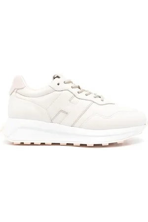 Hogan Schoenen, Dames, , 40 EU, Leer, Studded Almond Lace-Up Sneakers