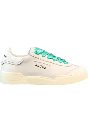 Ghoud Schoenen, Dames, Veelkleurig, 39 EU, Satijn, Lage Leren Sneakers met Satijnen Veters