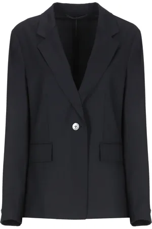 PESERICO SIGN Jassen, Dames, Blauw, L, Wol, Blauwe Wollen Blazer Peak Revers Jas