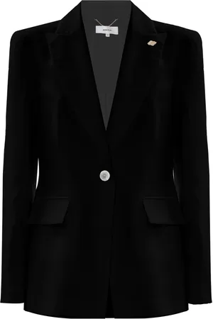 Kocca Jassen, Dames, Zwart, XS, Leer, Elegante Blazerjas met Sierlijke Details