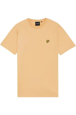Lyle & Scott Tops, Heren, Bruin, XL, Katoen, Kameel Print T-shirt