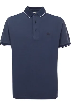 Etro Tops, Heren, Blauw, XL, Katoen, Blauw Poloshirt Effen Kleur Katoen