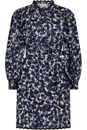 Fabienne Chapot Kleedjes, Dames, Blauw, XS, Katoen, Diaz Dress
