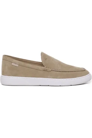 Hogan Schoenen, Heren, Bruin, 42 EU, Suède, Platte Suède Leren Schoenen met Geheugenschuim
