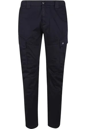 C.P. Company Broeken, Heren, Blauw, M, Cargo Logo Broek