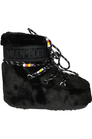 Moon Boot Schoenen, Dames, Zwart, 39 EU, Suède, Icon Low Faux Fur Beads Boots