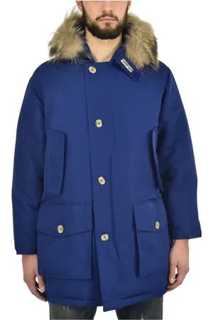 Woolrich Jassen, Heren, Blauw, XS, Katoen, Winter Jassen