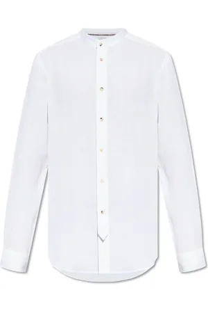 Paul Smith Overhemden, Heren, Wit, M, Linnen, Linnen overhemd