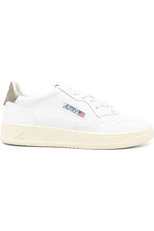 Autry Schoenen, Heren, Wit, 43 EU, Leer, Witte Leren Medalist Lage Sneakers