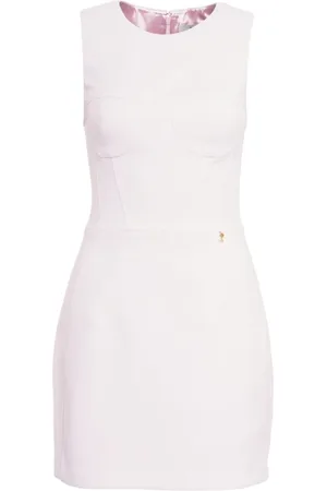 Elisabetta Franchi Kleedjes, Dames, Roze, M, Roze Mouwloze Mini-jurk met Metalen Details