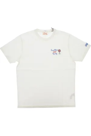 MC2 SAINT BARTH Tops, Heren, Wit, XL, Katoen, Witte T-shirts en Polos met Borduursel