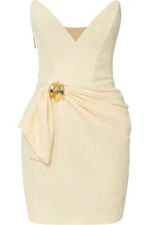 Elisabetta Franchi Kleedjes, Dames, , XS, Polyester, Sweetheart Halslijn Tulle Jurken met Metalen Accessoire