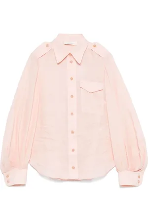 ZIMMERMANN Blouses & Shirts, Dames, Roze, M, Roze Utility Shirt met knoopsluiting