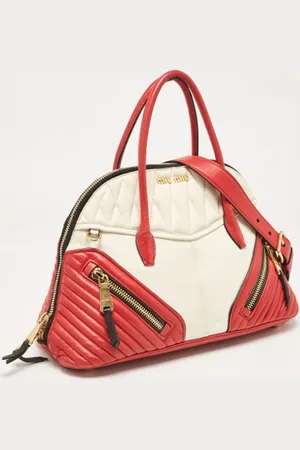 Miu Miu Pre-owned, Dames, Rood, ONE Size, Tweedehands leren handtassen