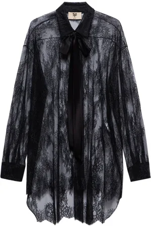 ANIYE BY Blouses & Shirts, Dames, Zwart, 2Xs, Ruby Kant Shirt