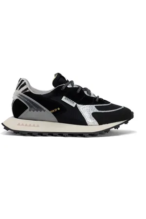 RUN OF Schoenen, Dames, Veelkleurig, 37 EU, Leer, Sneaker Dark Zebra W