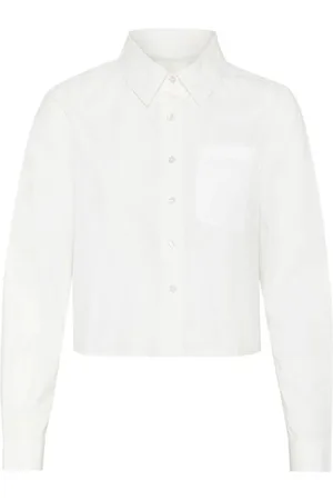 My Essential Wardrobe Blouses & Shirts, Dames, Wit, 3Xl, Katoen, Sunna MW Lange Mouw Blouse