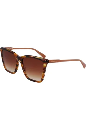Longchamp Accessoires, Dames, Bruin, ONE Size, Bruine Acetaat Zonnebril met Categorie 3