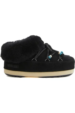 Moon Boot Schoenen, Dames, Zwart, 35 EU, Leer, Zwarte Winterlaarzen met Kraaltjes
