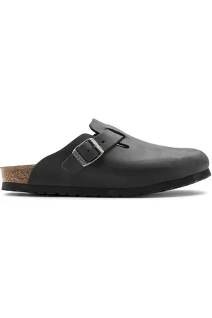 Birkenstock Schoenen, Dames, Zwart, 36 EU, Leer, Boston Oiled Leather Klompen