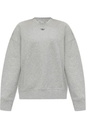 Stella McCartney Sweatshirts & Hoodies, Dames, Grijs, M, Katoen, Sweatshirt met logo-applicatie