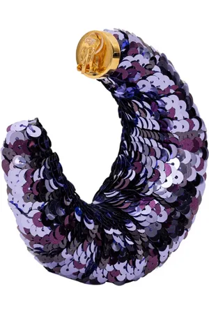Tom Ford Accessoires, Dames, Paars, ONE Size, Pailletten, Paarse Paillet Hoepel Oorbellen