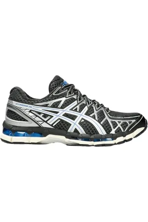 Asics Schoenen, Heren, Zwart, 42 1/2 EU, Gestructureerde Dempende Hardloopschoenen