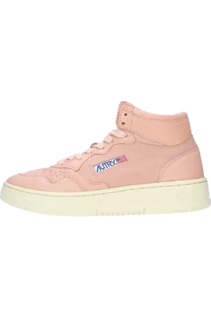 Autry Schoenen, Dames, Roze, 36 EU, Leer, Medalist Mid Leather Sneakers