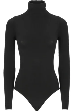 Wolford Tops, Dames, Zwart, L, Katoen, Zwarte katoenen top met hoge nek