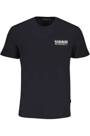 Napapijri Tops, Heren, Zwart, L, Katoen, Zwart Katoenen T-Shirt met Print Logo