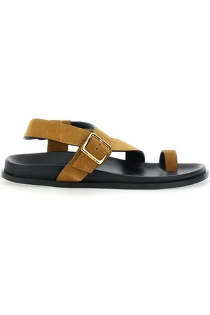 ALOHAS Schoenen, Dames, Bruin, 40 EU, Suède, Bruine Siren Sandalen met Metalen Gesp