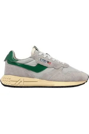 Autry Schoenen, Heren, Grijs, 40 EU, Leer, Reelwind Lage Sneakers