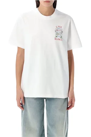 Casablanca Tops, Dames, Wit, S, Katoen, Le Passage T-Shirt