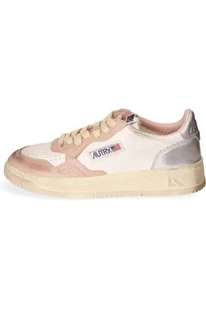 Autry Schoenen, Heren, Veelkleurig, 36 EU, Katoen, Vintage Lage Sneaker met leren bovenwerk