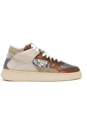 RUN OF Schoenen, Dames, Veelkleurig, 36 EU, Katoen, Sneakers MID Bronze W