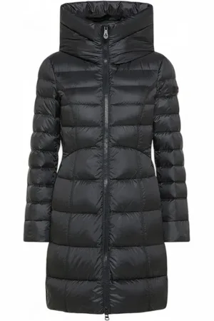 Peuterey Jassen, Dames, Zwart, S, Polyester, Gewatteerde Lange Hoodie