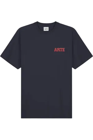 Arte Antwerp Tops, Heren, Blauw, S, T-shirt met print op de rug