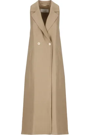 PESERICO SIGN Jassen, Dames, Bruin, S, Linnen, Bruine Linnen en Viscose Midi Jurk