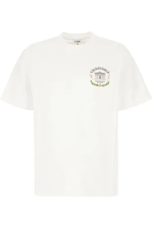 Casablanca Tops, Heren, Wit, S, Katoen, Le Temple Du Sport T-Shirt