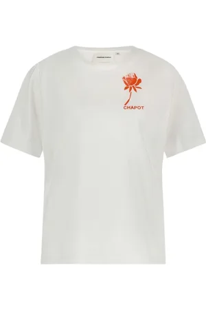 Fabienne Chapot Tops, Dames, Wit, 2Xl, Rose T-shirt
