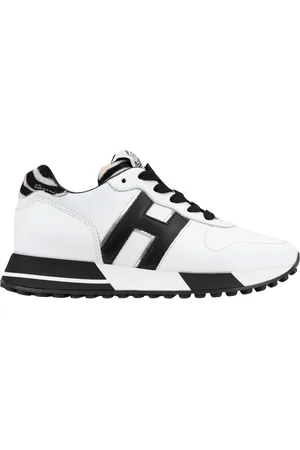 Hogan Schoenen, Dames, Wit, 34 EU, Leer, Animal Print Vetersneakers