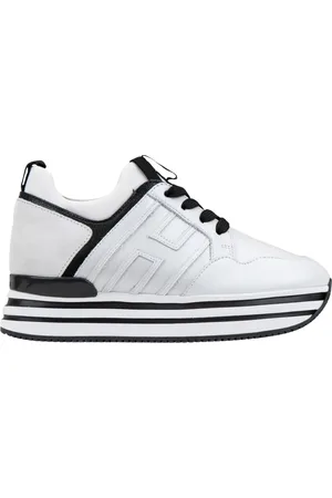 Hogan Schoenen, Dames, Wit, 36 EU, Suède, Leren Sneakers met Veters en Suède Details