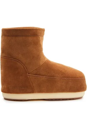 Moon Boot Schoenen, Dames, Bruin, 36 EU, Leer, Bruine Leren Winterlaarzen Waterdicht