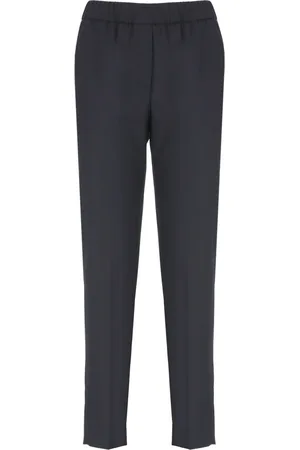 PESERICO SIGN Broeken, Dames, Blauw, L, Blauwe Elastische Taille Broek Vrouw