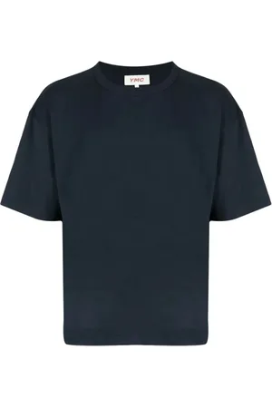 YMC YOU MUST CREATE Tops, Heren, Blauw, M, Katoen, Biologisch Katoenen T-shirt met Korte Mouwen