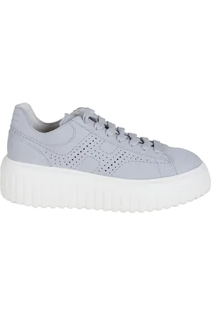 Hogan Schoenen, Dames, Blauw, 37 1/2 EU, Denim, Denim suède sneakers met geheugenschuim