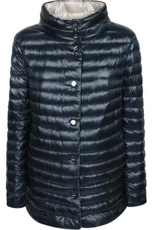 HERNO Jassen, Dames, Zwart, L, Nylon, Elegante Gewatteerde Nylonjas
