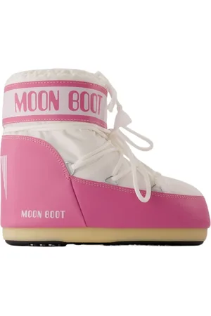 Moon Boot Schoenen, Dames, Roze, 36 EU, Nylon, Roze/Wit Synthetische Lage Laarzen