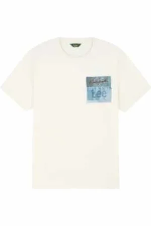 Paul Smith Tops, Heren, , L, Katoen, Ecru Lee Patch T-shirt Urban Elegance